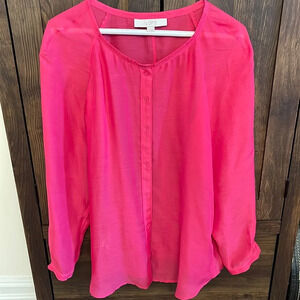NWT Loft hot pink blouse